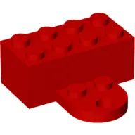 Brick Magnet 2 x 4 with Round Plate 2 x 2