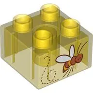 Duplo Brick 2 x 2 with Flying Bee Print