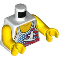 Torso Vest with Surfer Print, Yellow Arms and Hands