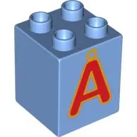 Duplo Brick 2 x 2 x 2 with 'Å' Print