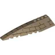 Brick Wedged, Curved 12 x 3 Left with Bricks and Hieroglyphs Print