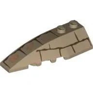 Brick Wedged, Curved 6 x 2 Left with Bricks and Hieroglyphs Print