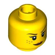 Minifig Head Pharaoh's Quest Helena Tova Skvalling, Brown Eyebrows and Freckles, Scared / Smiling Print
