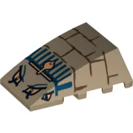 Brick Wedged, Curved 4 x 4 No Top Studs with Bricks, Blue Lines, 4 Eyes and Cobra Print (Scorpion Head)