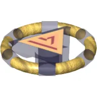 Ring with Centre Triangle with Gold Bands and Triangle Print [Atlantis Key]