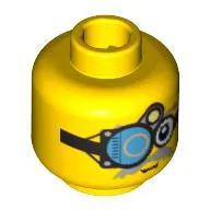 Minifig Head, Thin Gray Moustache and Viewing Apparatus Print [Hollow Stud]