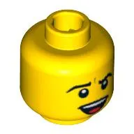 Minifig Head Punk Rocker, Open Smiling Mouth, Teeth and Tongue Print