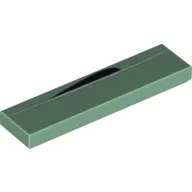 Tile 1 x 4 with White Line with Black Curved Border Print
