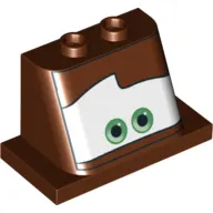 Windscreen 2 x 3 x 2 with 2 x 4 Base with Green Eyes on White Background Right Brow Raised Print (Mater)