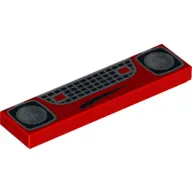 Tile 1 x 4 with Mouth, Grill and Headlights Print