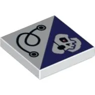 Tile 2 x 2 with String and Dark Purple Triangle with Skeleton Head Print
