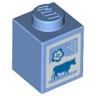 Brick 1 x 1 with Milk Carton, Cow, Print