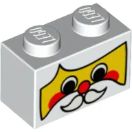 Brick 1 x 2 with Santa Claus Face Print
