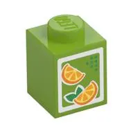 Brick 1 x 1 with Oranges Print [Juice Carton]