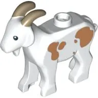 Animal, Goat with Dark Tan Horns and Medium Nougat Spots Print