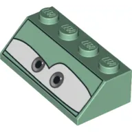 Brick Sloped 45° 2 x 4 with Gray Eyes on White Background Print