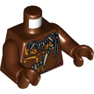Torso Bare Chest with Bone Necklace and Body Paint Print, Reddish Brown Arms and Hands