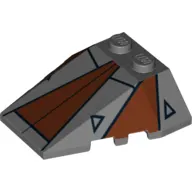 Brick Wedged, Sloped 4 x 4 Triple, Stud Notches with Sith Nightspeeder Print