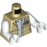 Torso Checkered Jacket with White Undershirt with Creases Print (Leia), White Arms and Hands