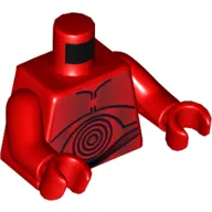 Torso Droid with Black Concentric Circles and Plates Print (R-3PO), Red Arms and Hands