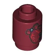 Brick Round 1 x 1 Open Stud with Human Heart Print