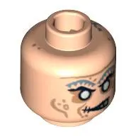 Minifig Head Zombie, Silver Eyes and Light Gray Eyebrows Print