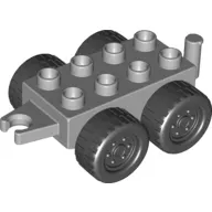 Duplo Car Base 2 x 4 with Four Wheels and Hitch Ends
