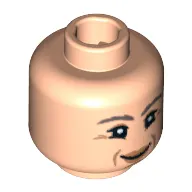 Minifig Head Pomona Sprout, Peach Lips, Gray Eyebrows Print [Hollow Stud]