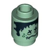 Brick Round 1 x 1 Open Stud with Shrunken Head Print