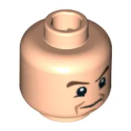 Minifig Head Gregory Goyle, Brown Eyebrows, Frown Print [Hollow Stud]