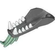Creature Body Part, Dragon Head Lower Jaw with White Teeth and Sand Green Spines Print