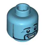Minifig Head Genie, Eyebrows and Facial Hair, Open Smile Print [Blocked Open Stud]