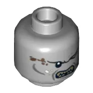 Minifig Head Maccus Barnacles, One Eye Closed and Gritted Teeth Print [Blocked Open Stud]