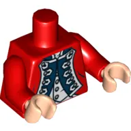 Torso King George's Officer Uniform Print, Red Arms, Light Nougat Hands