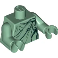 Torso Robe / Toga with Black and Dark Green Details Print (Lady Liberty), Sand Green Arms and Hands