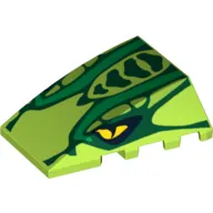Brick Wedged, Curved 4 x 4 No Top Studs with Scales and 2 Snake Eyes Print