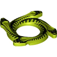 Ring 4 x 4 with 2 x 2 Hole and 4 Snake Head Ends and Black Scales Snake Print (Ninjago Spinner Crown)