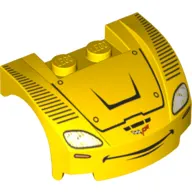 Vehicle Body, Wheel Arch / Mudguard 3 x 4 x 1 2/3 Low Profile, Curved Front with Headlights and Smile Print (Jeff Gorvette)