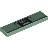 Tile 1 x 4 with White '19-71 SMK' on Black Background Print [9483]