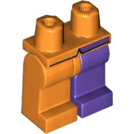 Hips and Dark Purple Left Leg, Orange Right Leg with Coattails Print