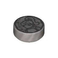 Tile Round 1 x 1 with Coin Print