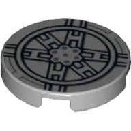 Tile Round 2 x 2 with Bottom X Cross, Black Tie Fighter Print