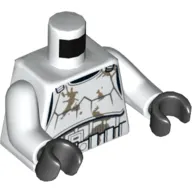 Torso Armor Stormtrooper, Detailed Armor, Dirt Stains Print, White Arms, Black Hands