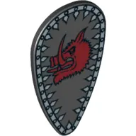 Shield Ovoid with Boar Head and Silver Border Print