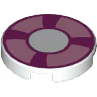 Tile Round 2 x 2 with Magenta and Bright Pink Life Preserver Print