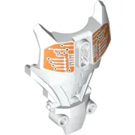 Large Figure Torso Cover, Armor with White and Orange Circuitry Print