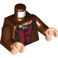 Torso Jacket and Red Waistcoat Print, Reddish Brown Arms, Light Nougat Hands