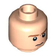Minifig Head Samwise Gamgee (Sam) / Rebel Pilot, Frowning / Scared Print