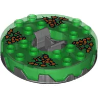 Turntable 6 x 6 Round Pearl Titanium Base Serrated with Black and Orange Print