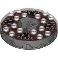 Turntable 6 x 6 Round Pearl Titanium Base Serrated with White Print (Ninjago Spinner)